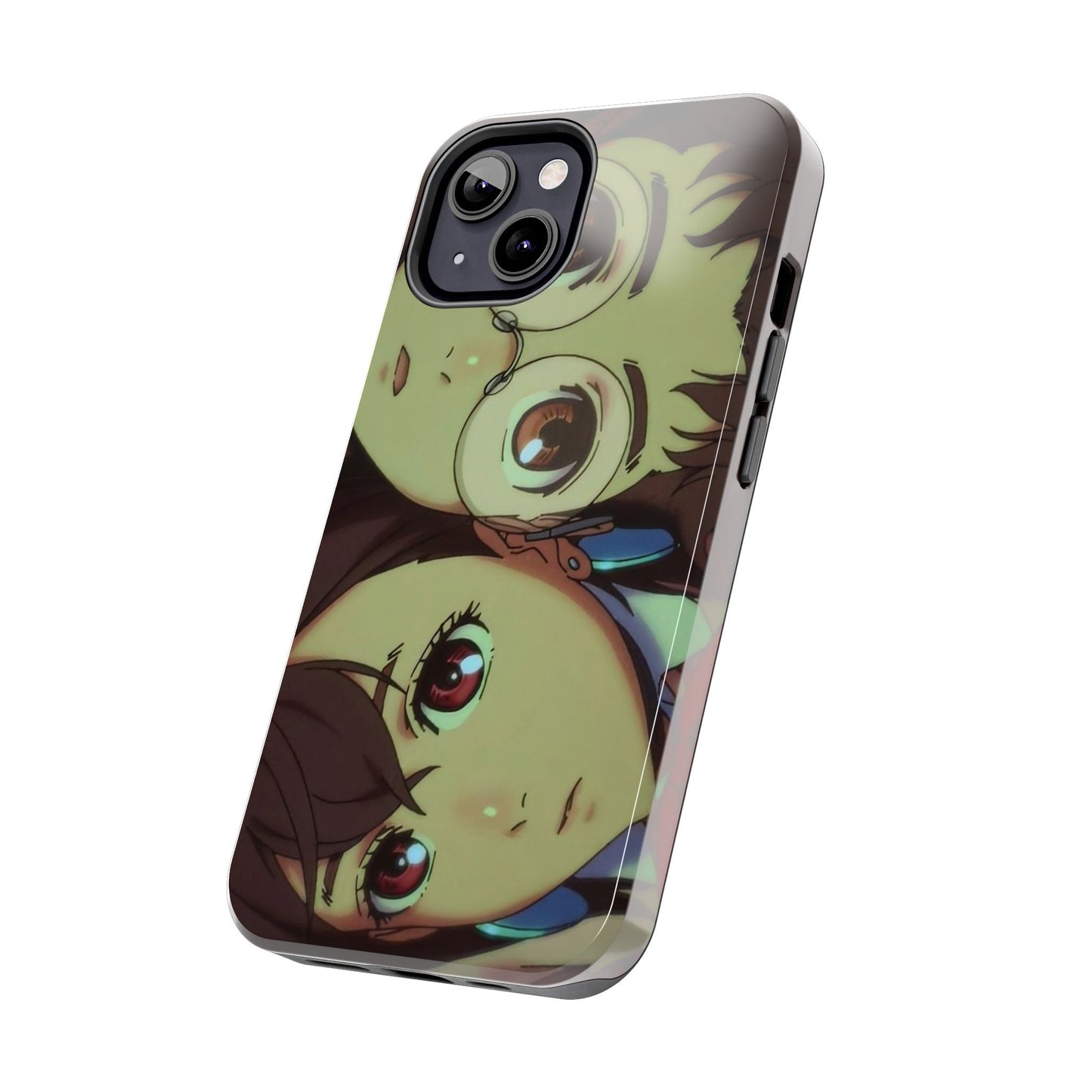 Anime Duo Tough Phone Case — Cute Chibi Sisters Protective Cover