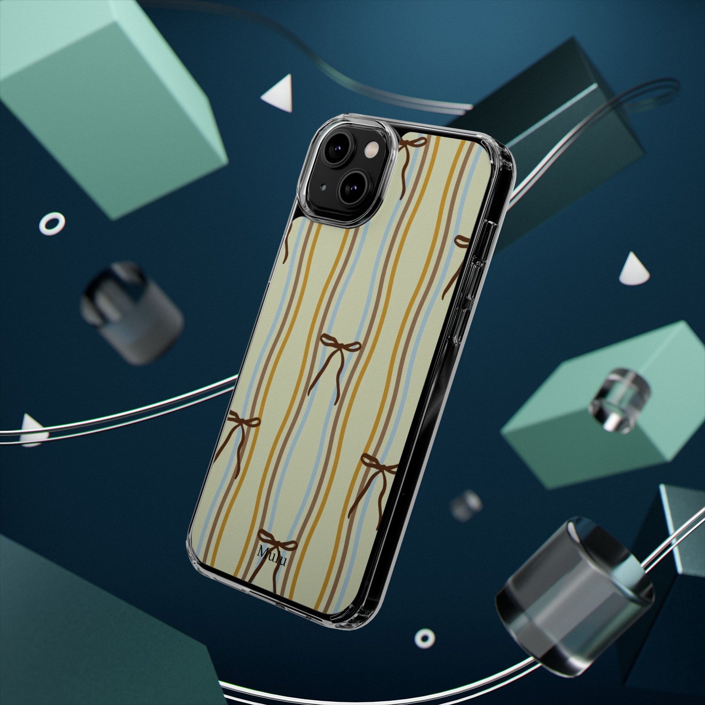 Ballet Ribbon Stripe Clear Impact Phone Case — Pastel Yellow Protective Cover