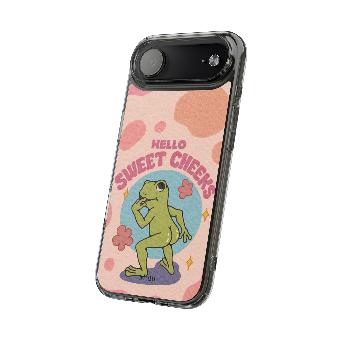 Clear Impact Phone Case — "Hello Sweet Cheeks" Retro Frog Design