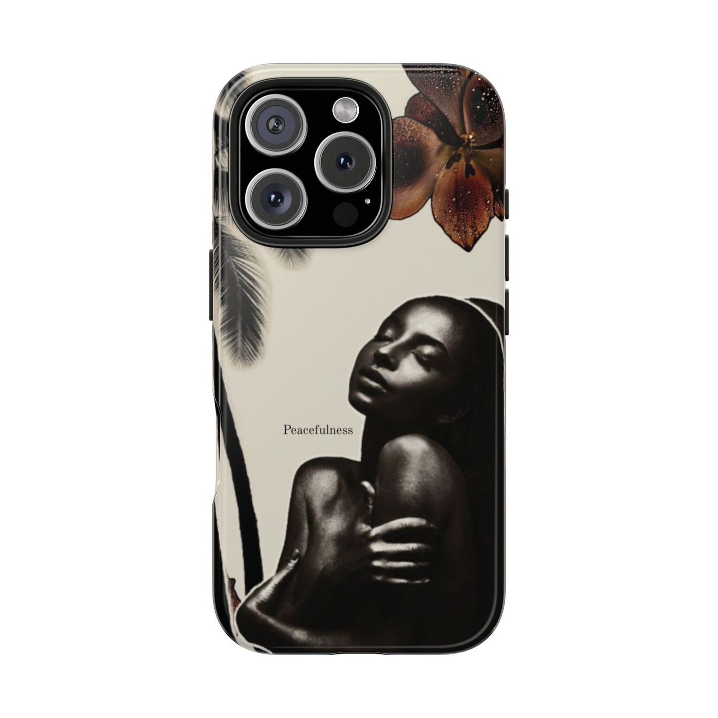 Tough Phone Case — "Peacefulness" Artistic Black Woman Floral Design