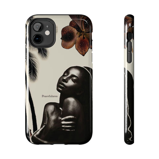 Tough Phone Case — "Peacefulness" Artistic Black Woman Floral Design