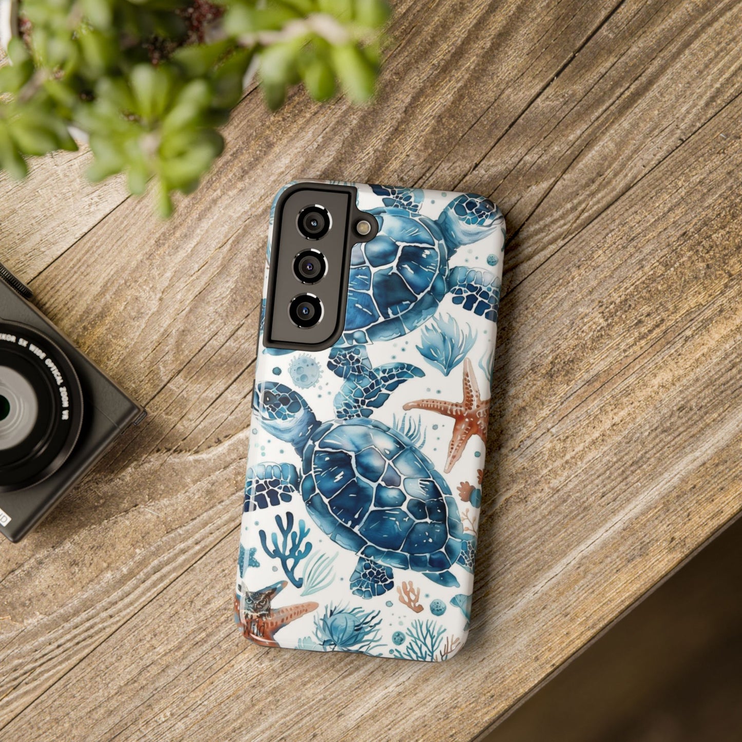 Sea Turtle Tough Phone Case — Blue Ocean Marine Life Protective Cover