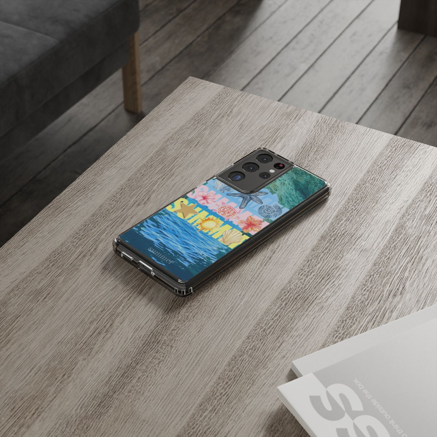 Clear Summer Beach Phone Case — Impact‑Resistant Tropical Design