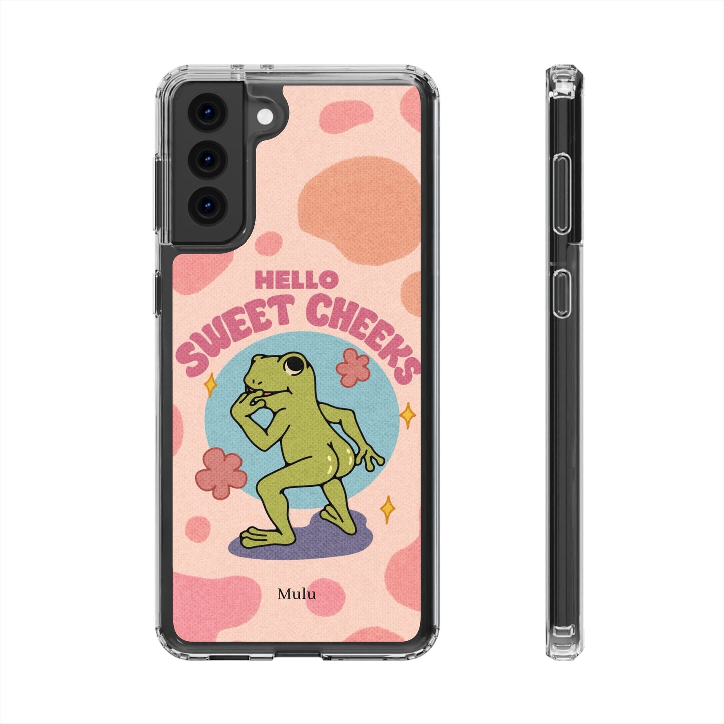 Clear Impact Phone Case — "Hello Sweet Cheeks" Retro Frog Design