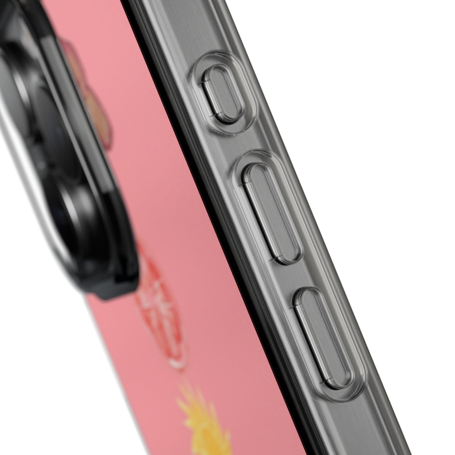 Clear Impact-Resistant Phone Case — Tropical Sun & Hibiscus Floral Design