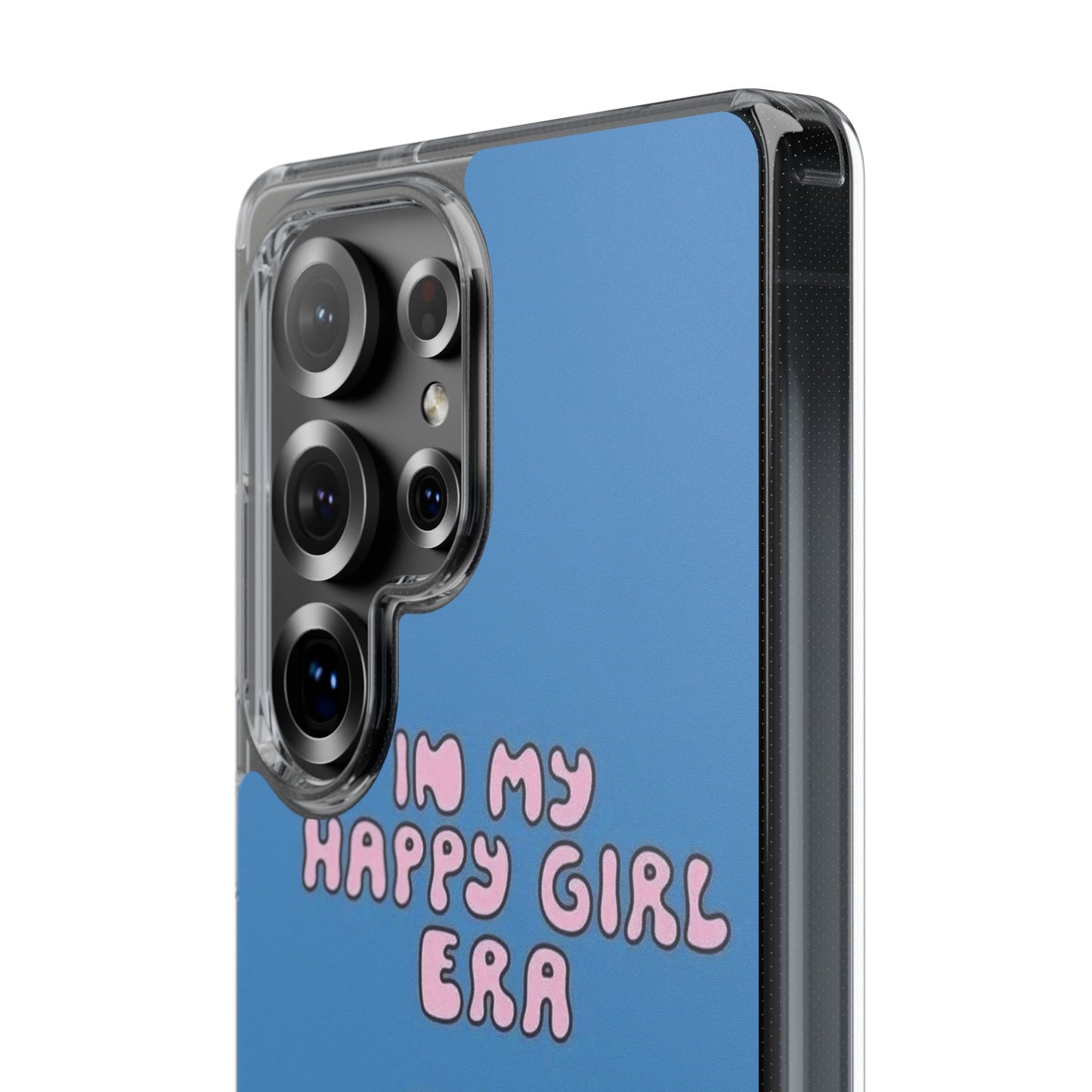 Clear Impact-Resistant Phone Case — “I’m My Happy Girl Era” Cute Flower Design