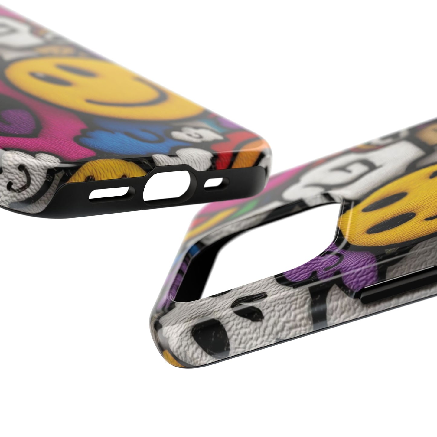 Smiley Graffiti Tough Phone Case – Colorful Urban Art Protection