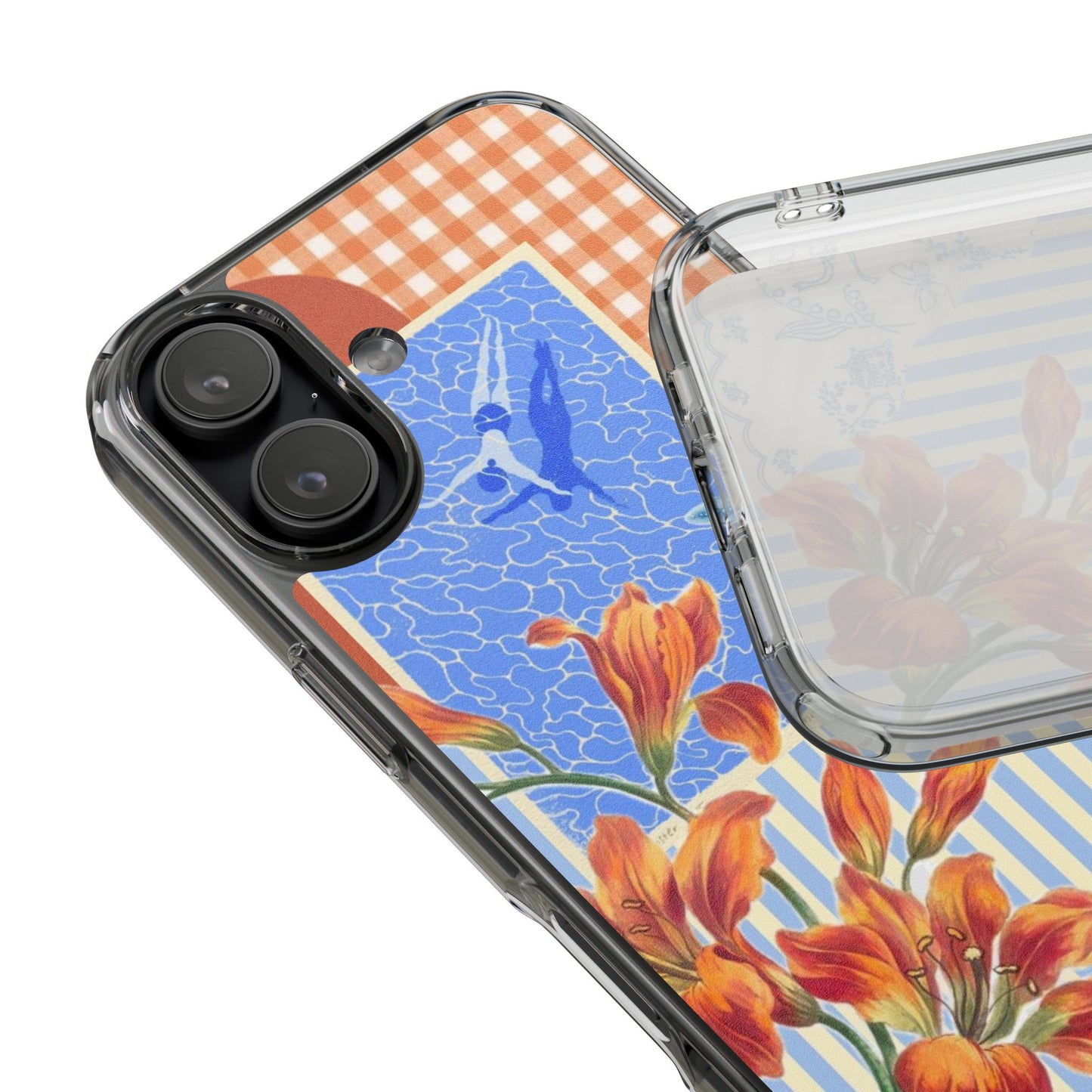 Floral Patchwork Clear Impact-Resistant Phone Case