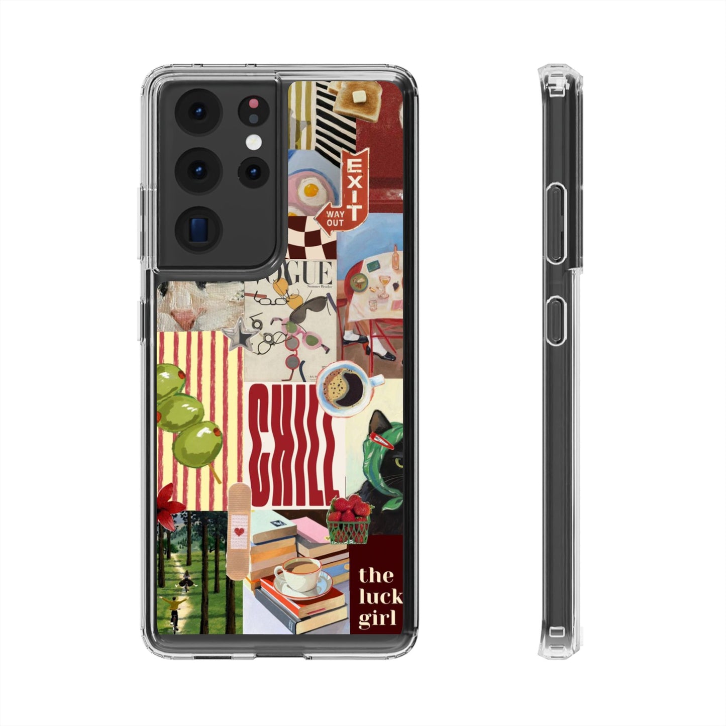 Collage Vintage Aesthetic Clear Impact-Resistant Phone Case