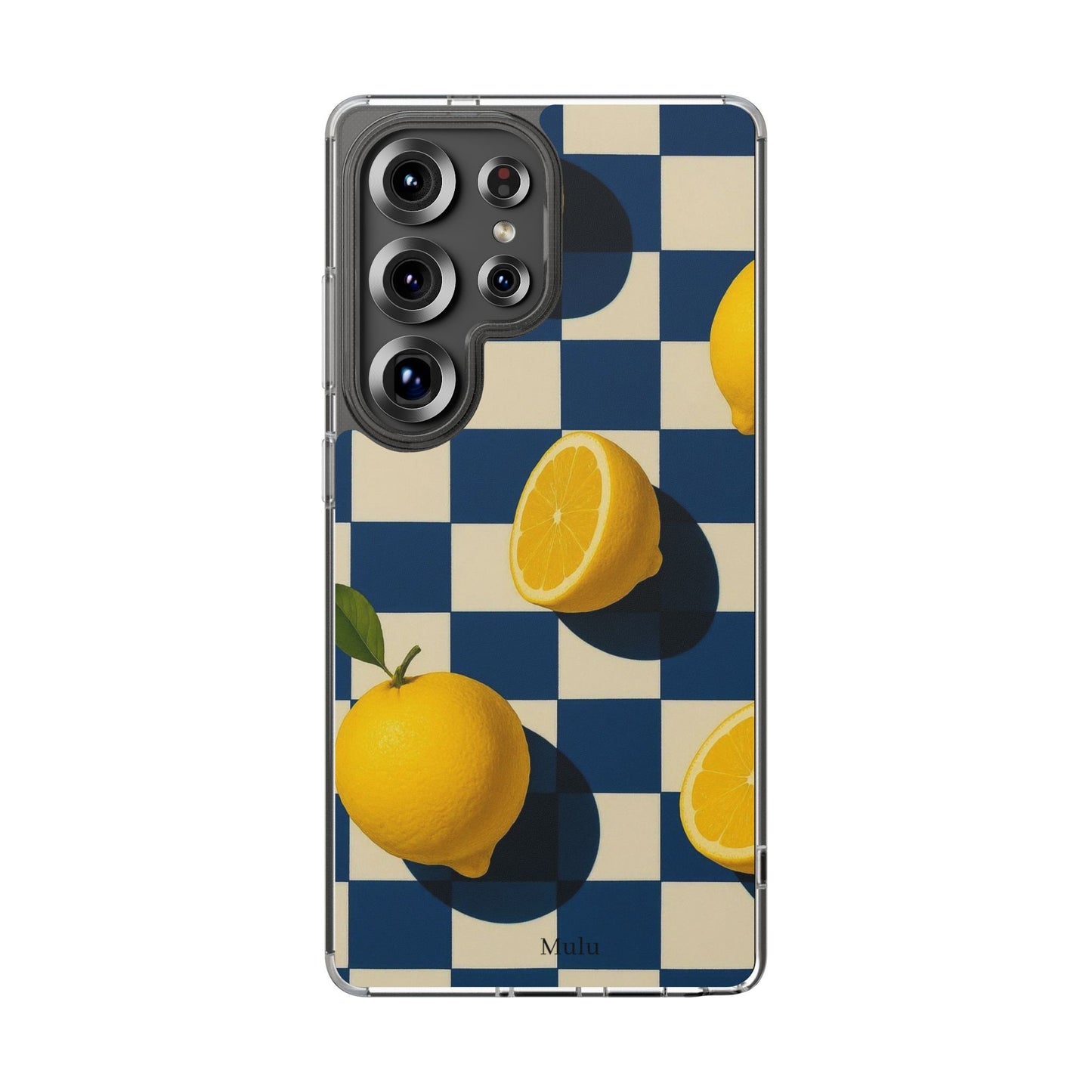 Clear Impact-Resistant Case — Retro Checkered Lemons Phone Case