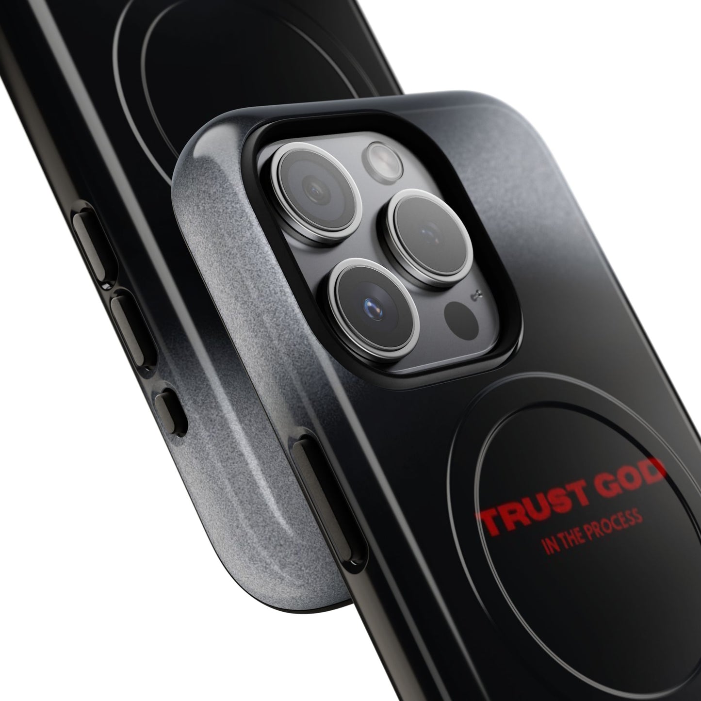 MagSafe Phone Case — "Trust God in the Process" Black Magnetic Tough Case