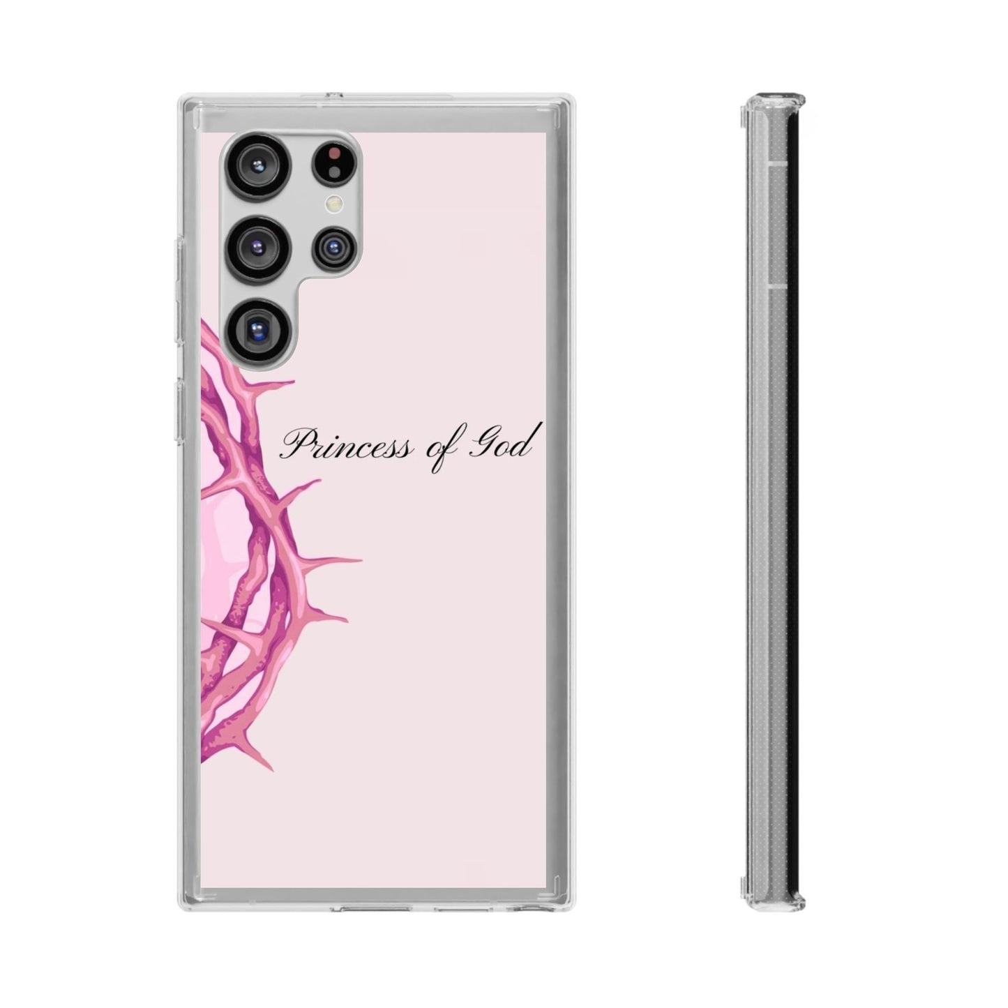 Phone Case — "Princess of God" Pink Crown of Thorns Clear Impact-Resistant Case