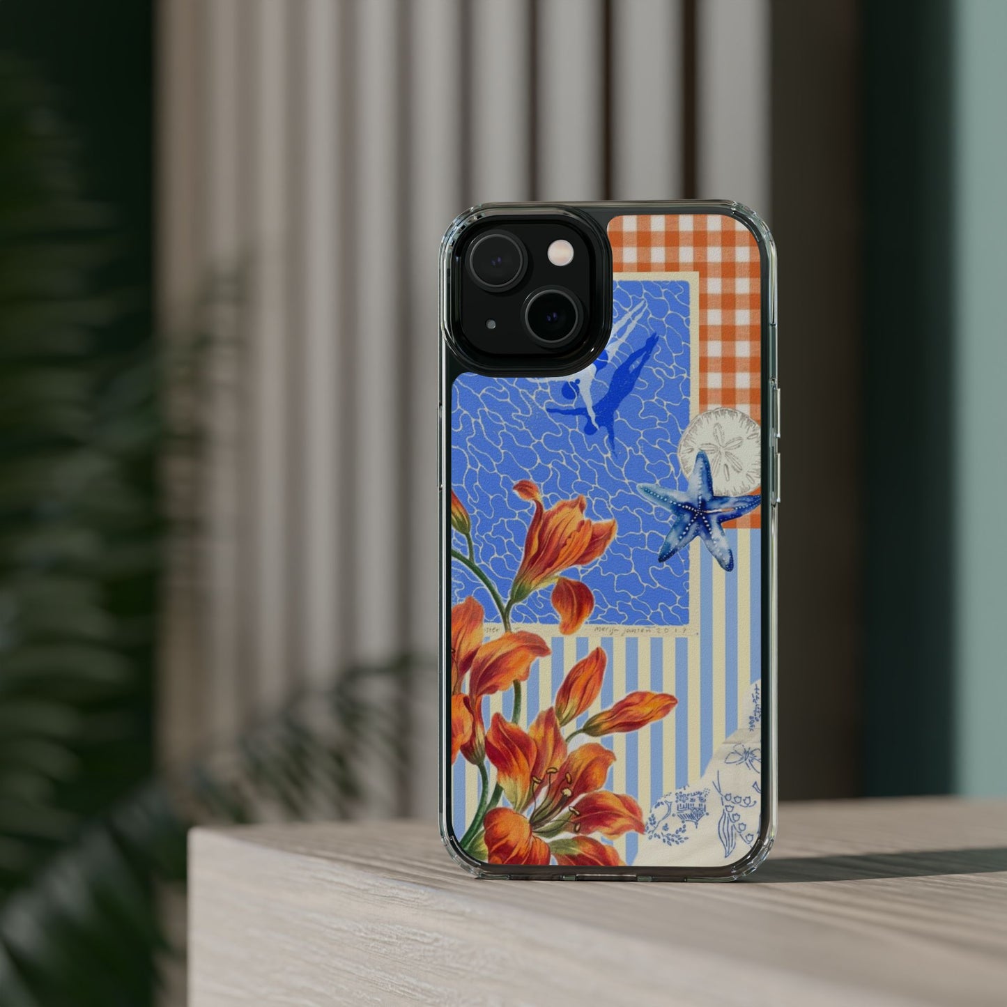 Floral Patchwork Clear Impact-Resistant Phone Case