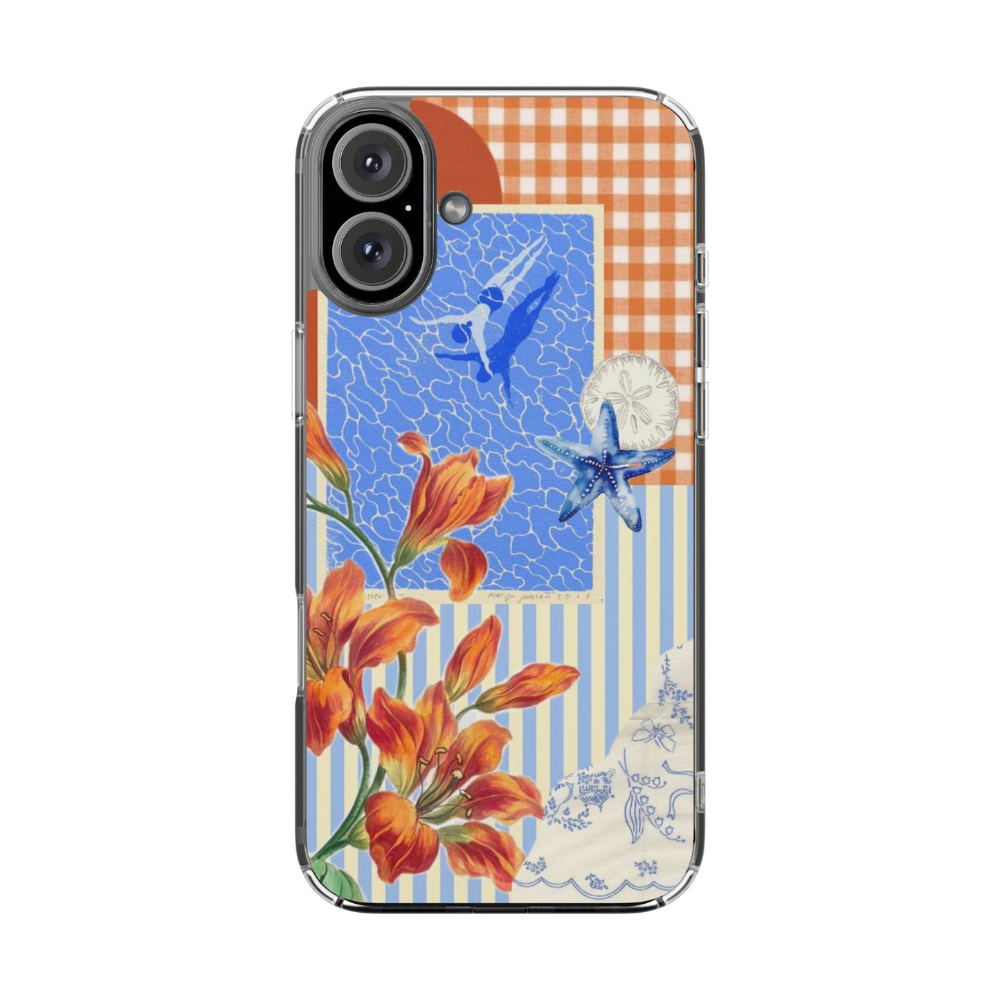 Floral Patchwork Clear Impact-Resistant Phone Case