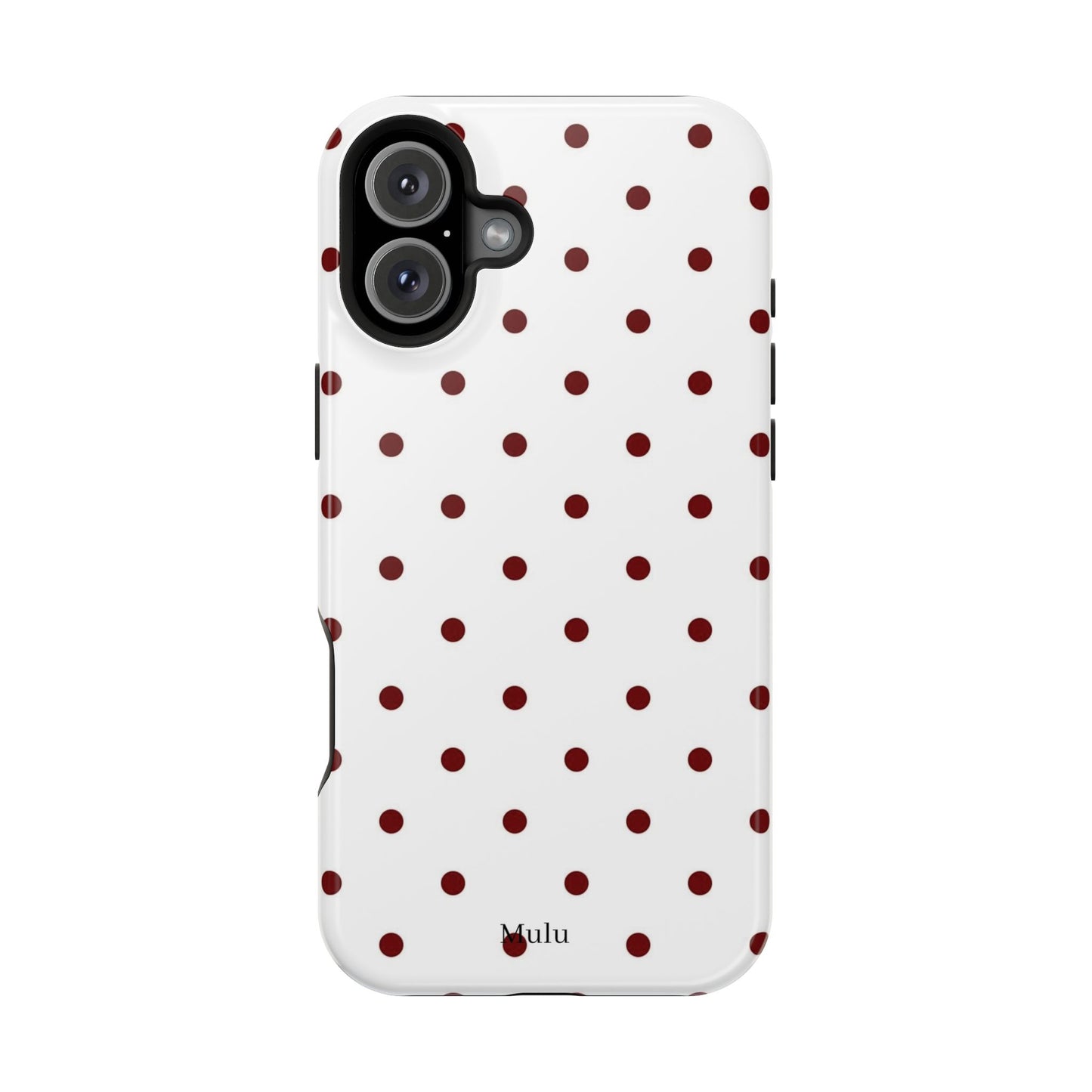 Polka Dot Magnetic Impact-Resistant Phone Case — Red Dots on White