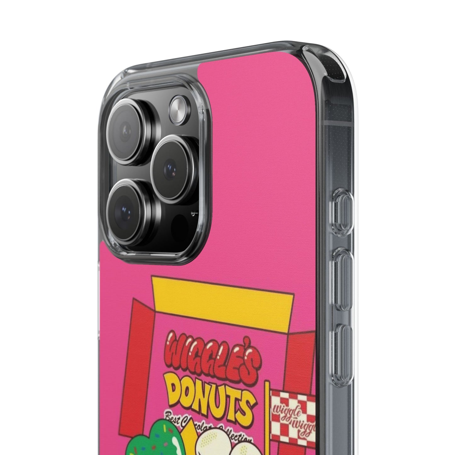 Donut Box Cute Phone Case — Clear Impact‑Resistant iPhone Cover with Smiling Donuts
