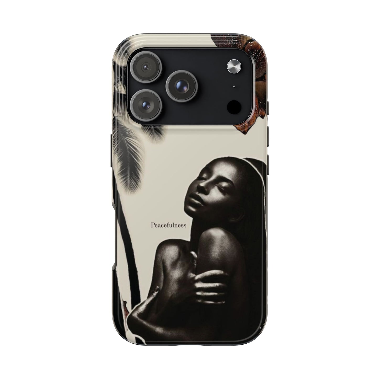 Tough Phone Case — "Peacefulness" Artistic Black Woman Floral Design
