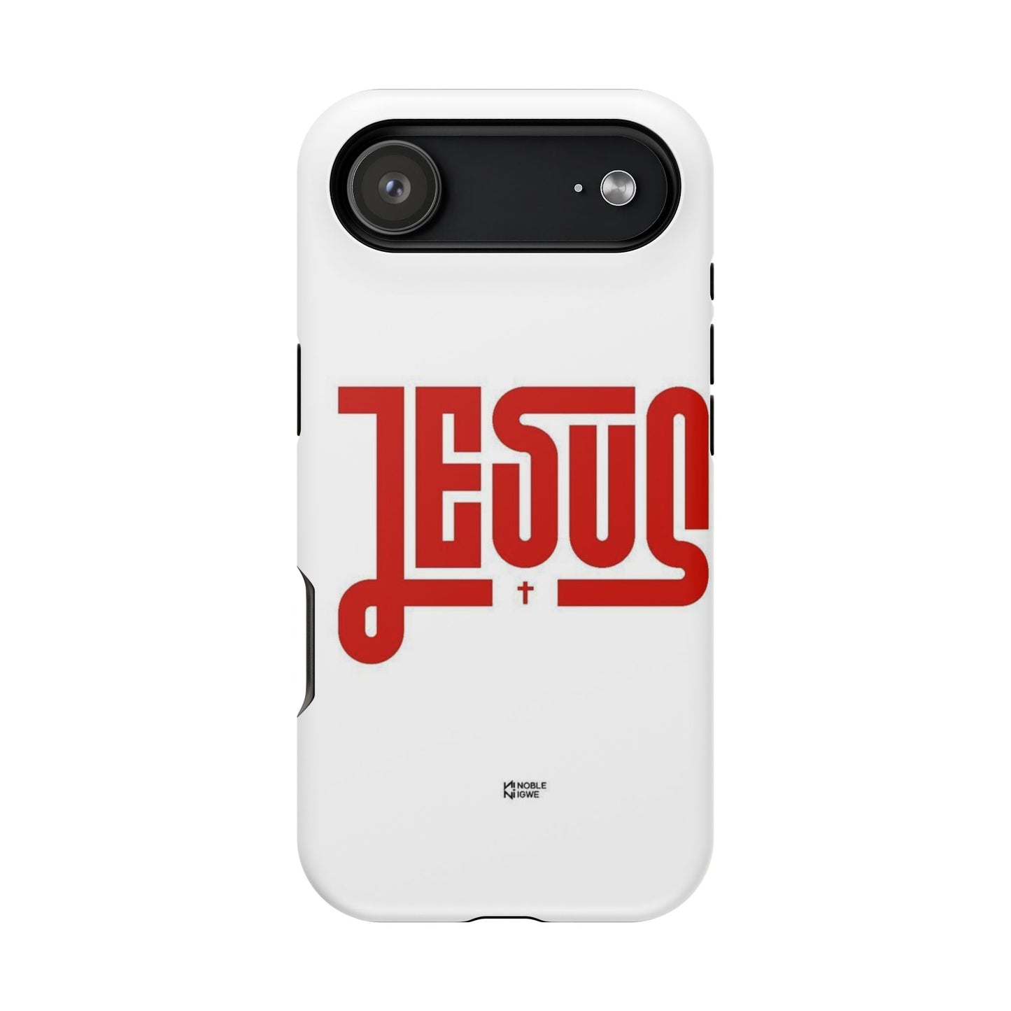 Jesus Magnetic Impact‑Resistant Phone Case — Bold Red Script Christian iPhone Cover