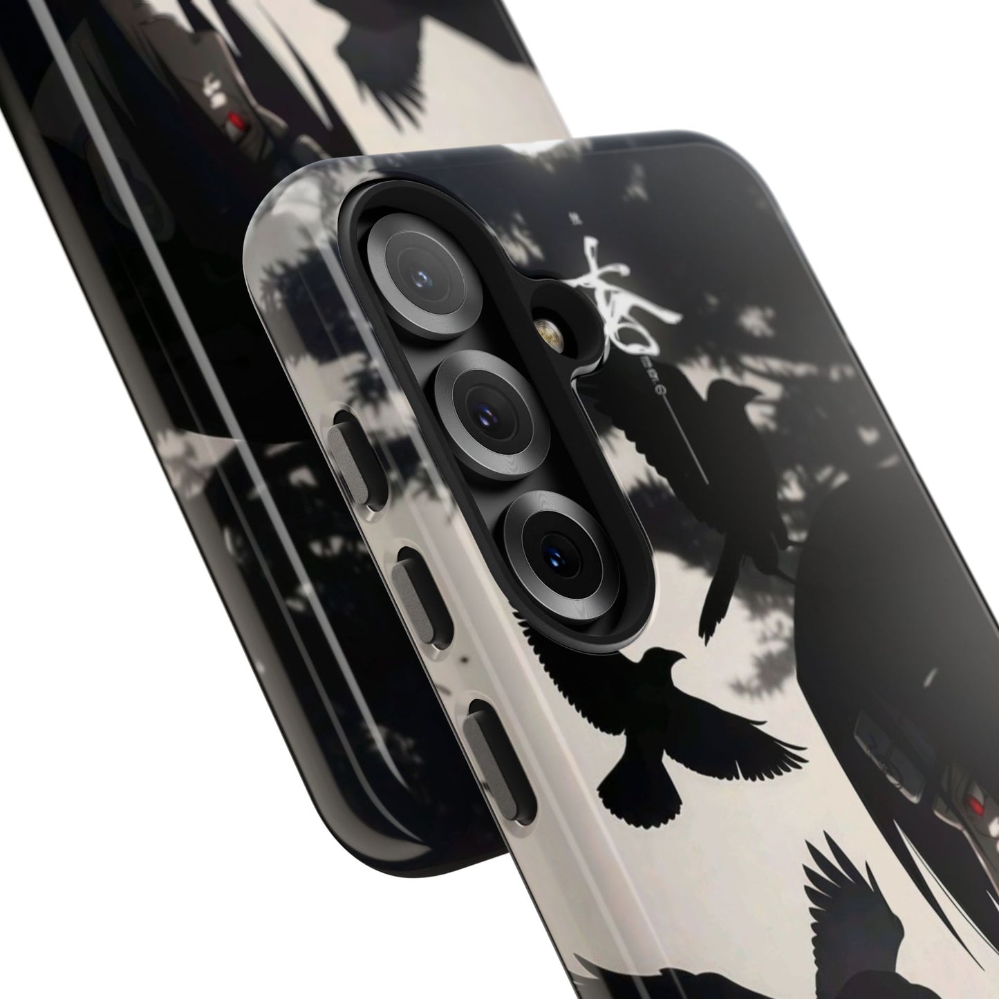 Anime Raven Silhouette Phone Case — Dark Red Eye Tough Protective Case