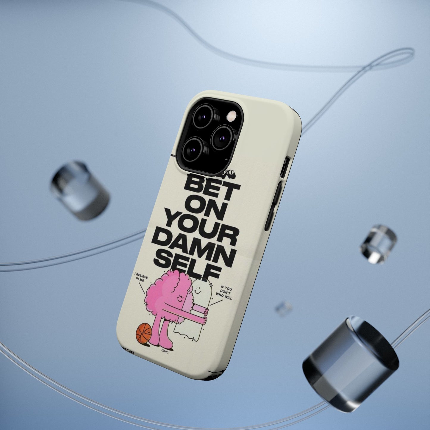 Magnetic Impact-Resistant Case — "Bet On Your Damn Self" Motivational Phone Cover