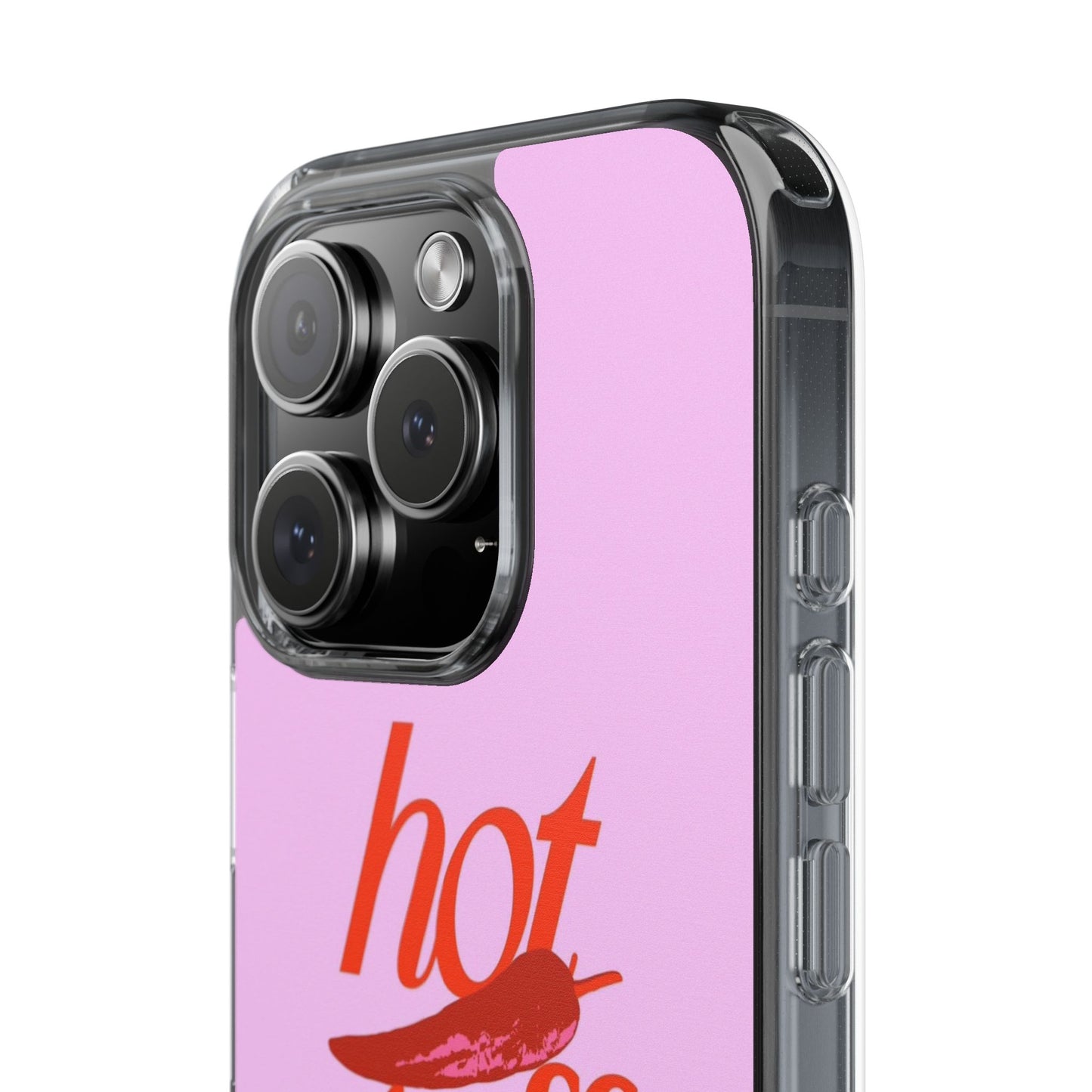 Hot Stuff Clear Impact Phone Case — Pink Retro Typography iPhone Cover