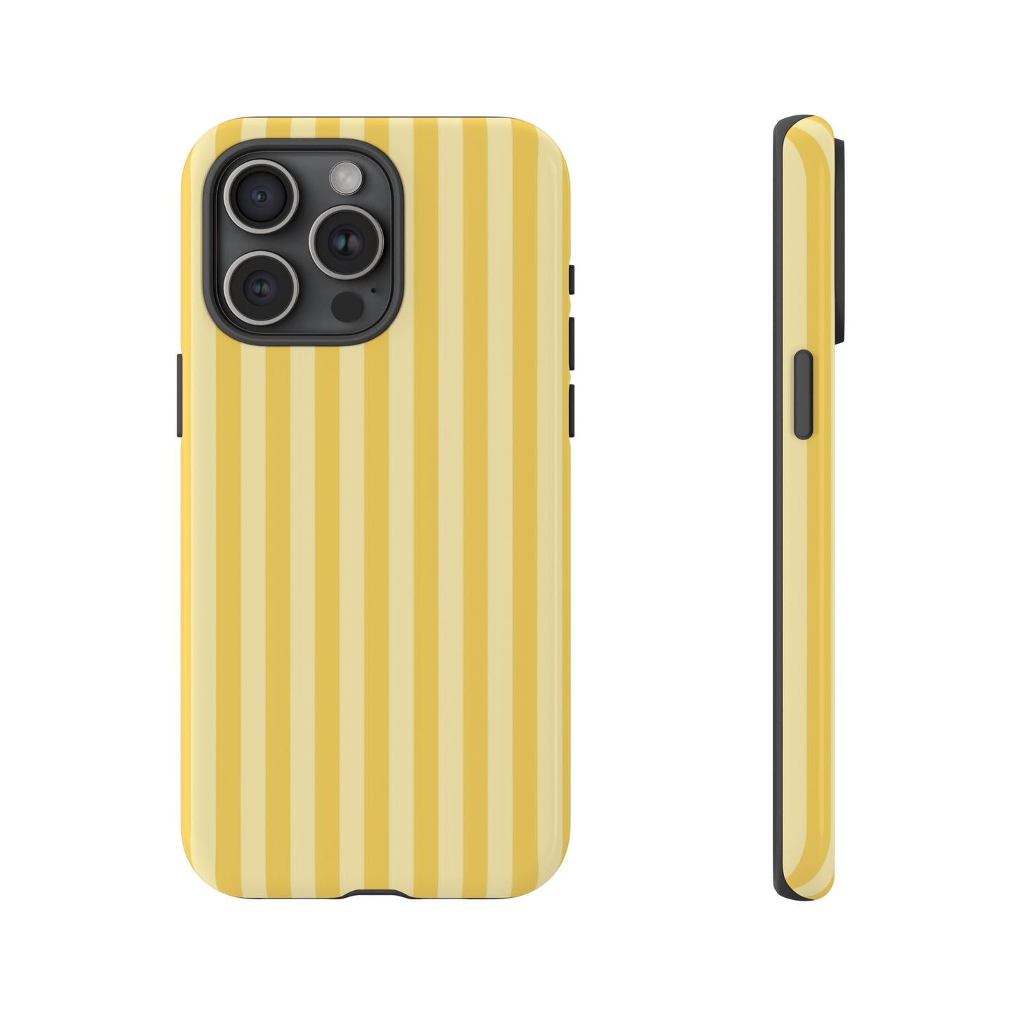Yellow Stripe Tough Phone Case — Durable Protective iPhone Cover