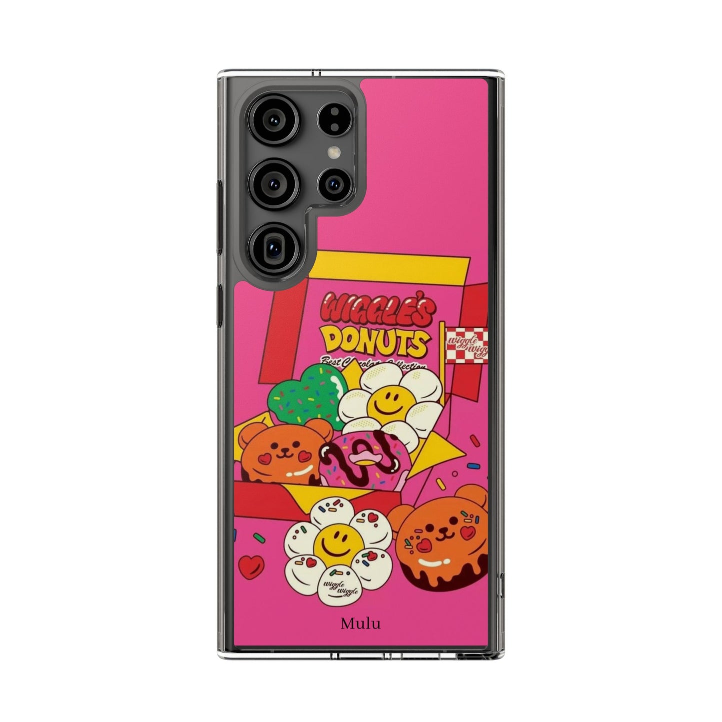 Donut Box Cute Phone Case — Clear Impact‑Resistant iPhone Cover with Smiling Donuts