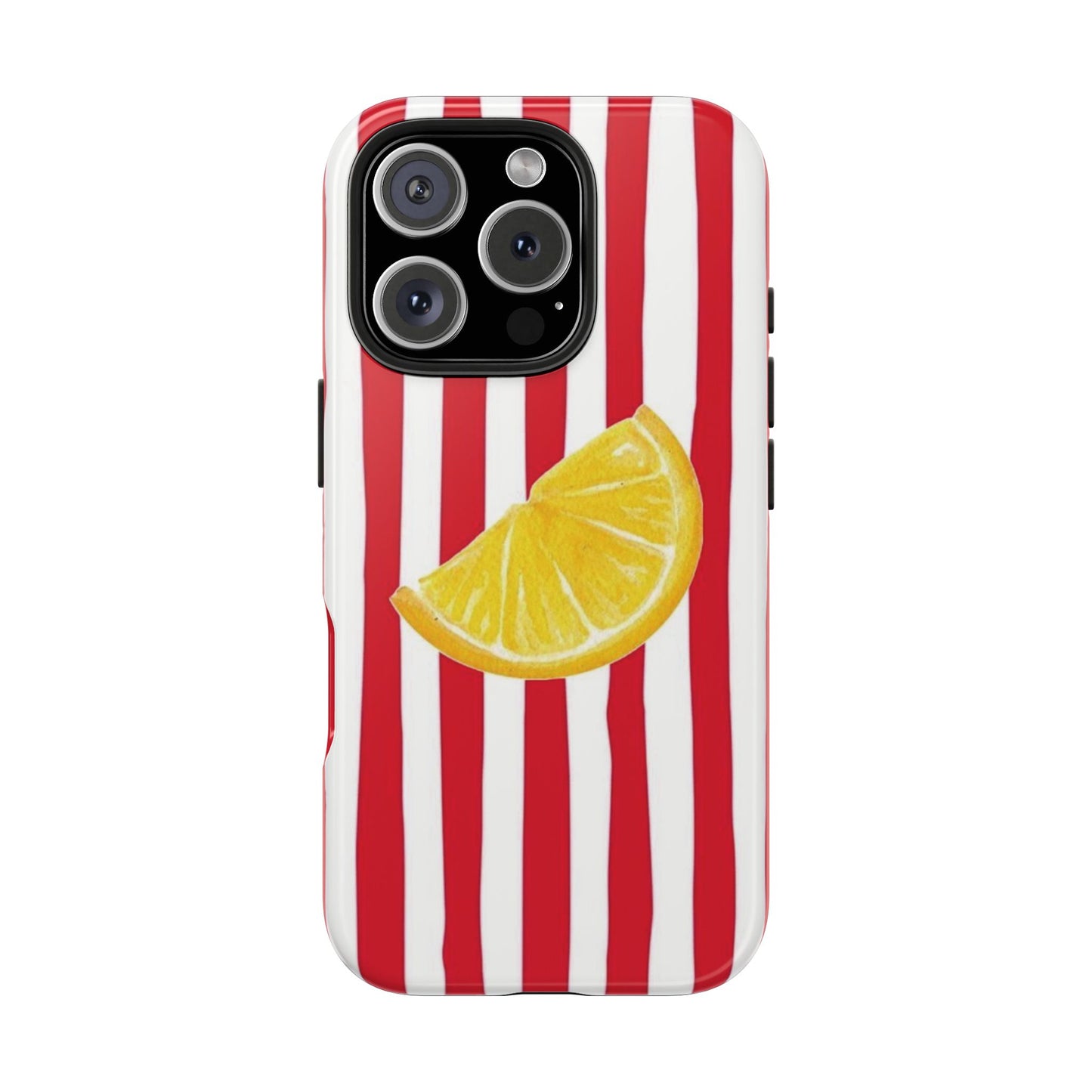Lemon Slice Red & White Stripe Tough Phone Case