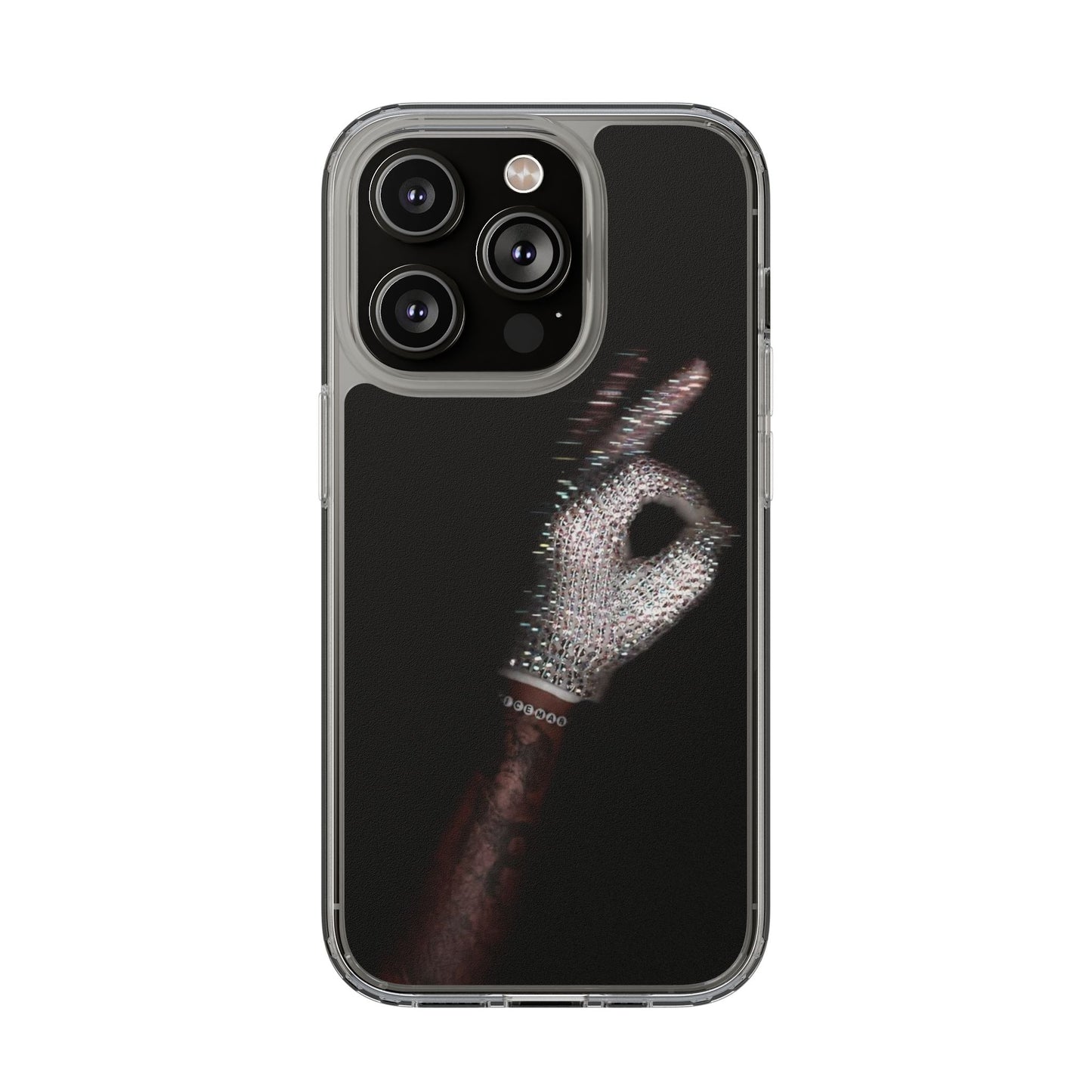 Diamond Glove OK Hand Clear Phone Case